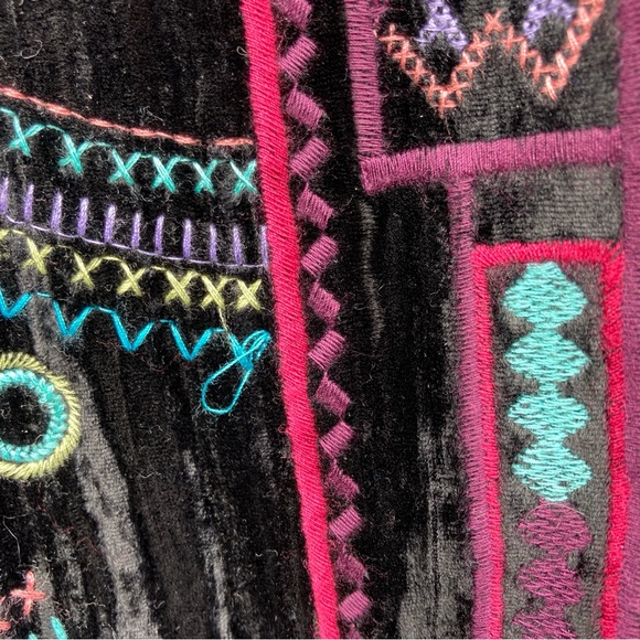 Vintage 90s Coldwater Creek crushed velvet boho embroidered blazer - Picture 10 of 10